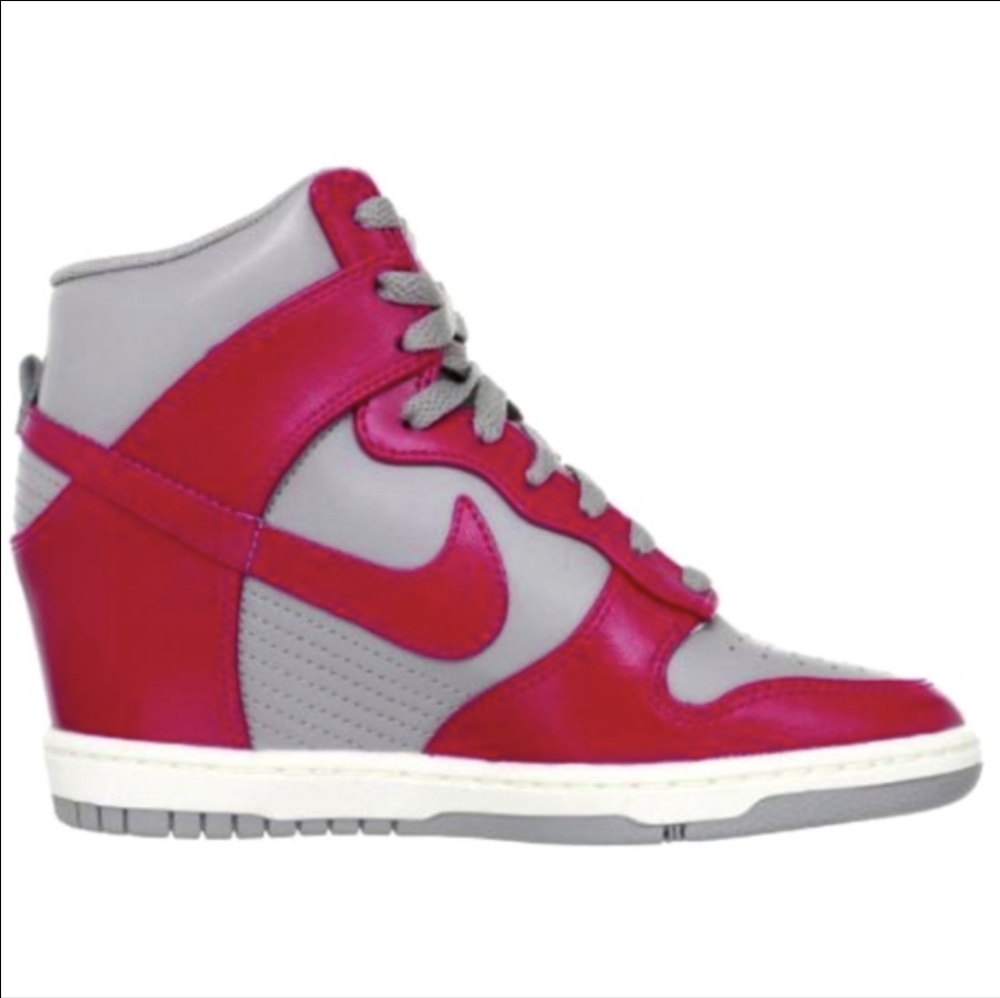 Nike Dunk Sky High Essential Gray Fuchsia Sneaker Wedges